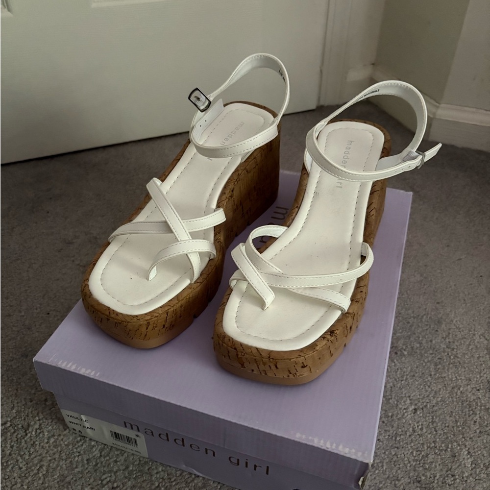 Madden Girl white heels